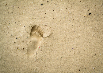 Single footprint in sand