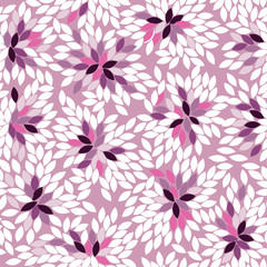 pink flowers, seamless pattern, vector