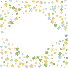 Obraz na płótnie Canvas Delicate Floral Pattern with Simple Small Flowers for Greeting Card or Poster. Naive Daisy Flowers in Primitive Style. Vector Background for Spring or Summer Design.