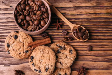 Fototapeta na wymiar homemade cookies with chocolate chips