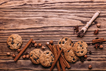 homemade cookies with chocolate chips