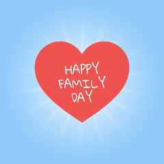 The concept of a greeting card for a family day. Heart on an abstract background. Vector illustration