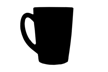 Black mug isolated on a white background .