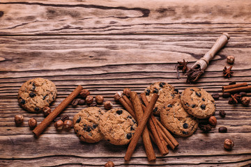 homemade cookies with chocolate chips