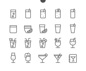 Drinks Food UI Pixel Perfect Well-crafted Vector Thin Line Icons 48x48 Ready for 24x24 Grid for Web Graphics and Apps with Editable Stroke. Simple Minimal Pictogram