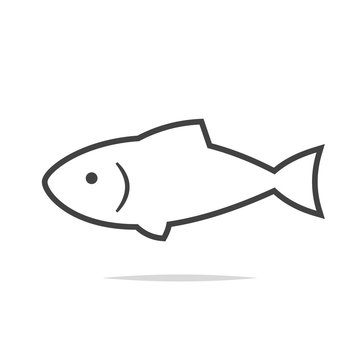 Fish line icon vector Stock Vector