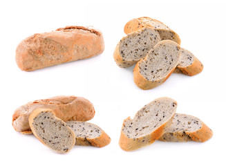Bread mixes poppy on a white background.