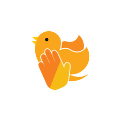 Hand Bird Logo Icon Design