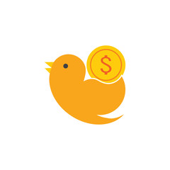 Coin Bird Logo Icon Design