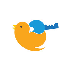 Key Bird Logo Icon Design