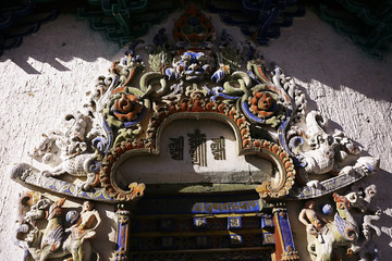 Buddhist statues in the temple tuibet