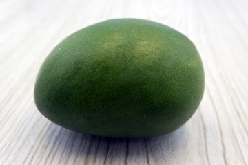 green mango isolate on white background, top view .