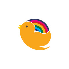 Rainbow Bird Logo Icon Design