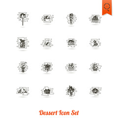 Dessert Icon Set in Modern Flat Design Style