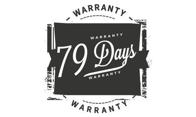 79 days warranty icon vintage rubber stamp guarantee