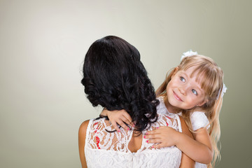 Happy mother and child girl