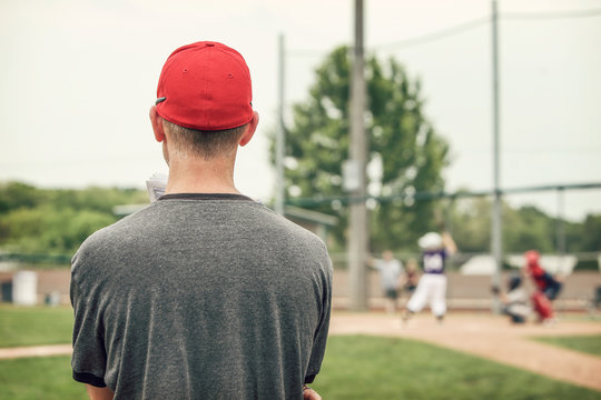 Baseball Coach Watching The Game