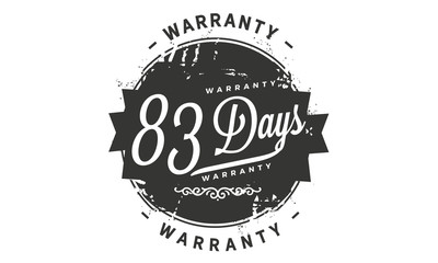 Obraz premium 83 days warranty icon vintage rubber stamp guarantee