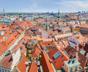 View of rooftops of Old Town from City Hall, Prague