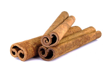 Cinnamon sticks isolated on white background