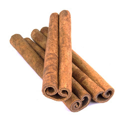 Cinnamon sticks isolated on white background