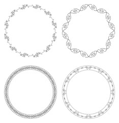 decorative vector frames - flowers and branches