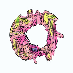 Abstract colorful circle alien style vector frame