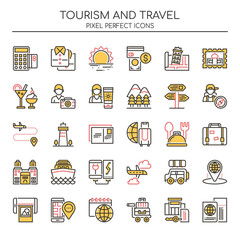 Tourism and Travel , Thin Line and Pixel Perfect Icons.
