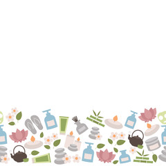 Background with spa icons.