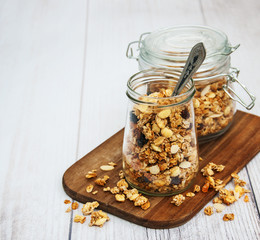 homemade granola in jar