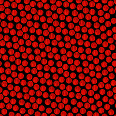 Black and red chaotic striped dots and spots abstract seamless pattern, vector