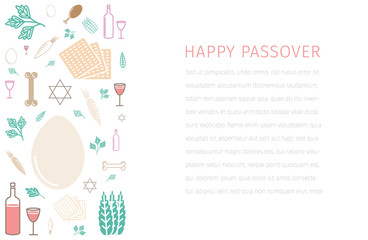 Passover seder banner. Vector illustration.