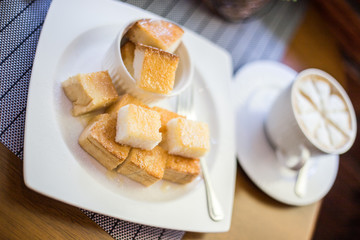 Breakfast have a toast on the table