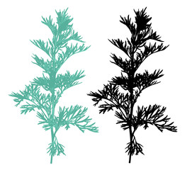 Hand drawn sagebrush silhouette.