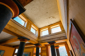  Interior of the of Minoan palace of Knosos, Crete Island, greece