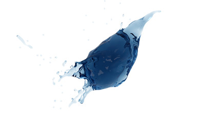 splash of blue liquid