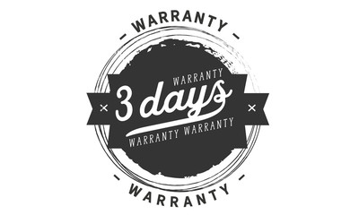 3 days warranty icon vintage rubber stamp guarantee