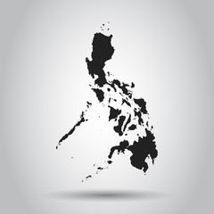 Philippines vector map. Black icon on white background.