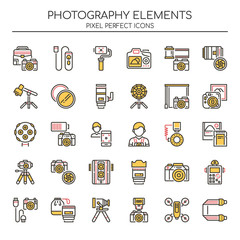 Photography Elements , Thin Line and Pixel Perfect Icons.