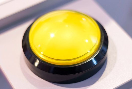 Yellow alarm button. vintage electronic