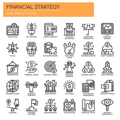 Financial Strategy , Thin Line and Pixel Perfect Icons.