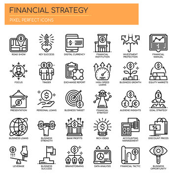 Financial Strategy , Thin Line and Pixel Perfect Icons.