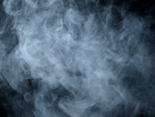 The texture of the smoke on black background