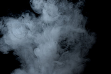 The texture of the smoke on black background