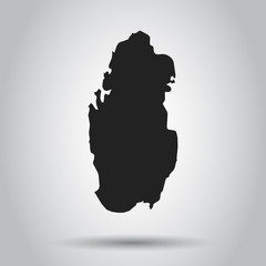 Qatar vector map. Black icon on white background.
