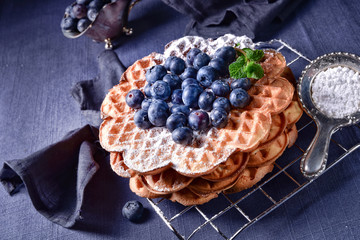 waffles with blueberries