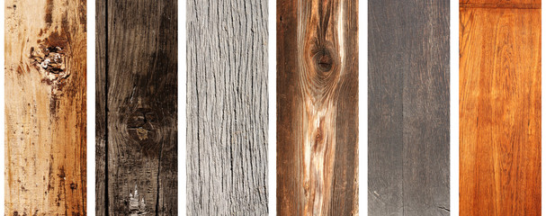 Set of wooden banners