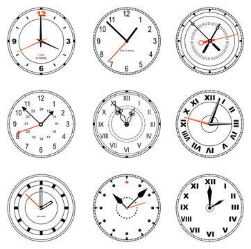 Collection of editable clock icons