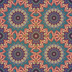 Seamless pattern mandala ornament. Vintage decorative elements. Hand drawn oriental background.