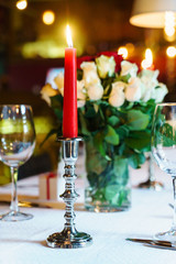 wedding table with candles
